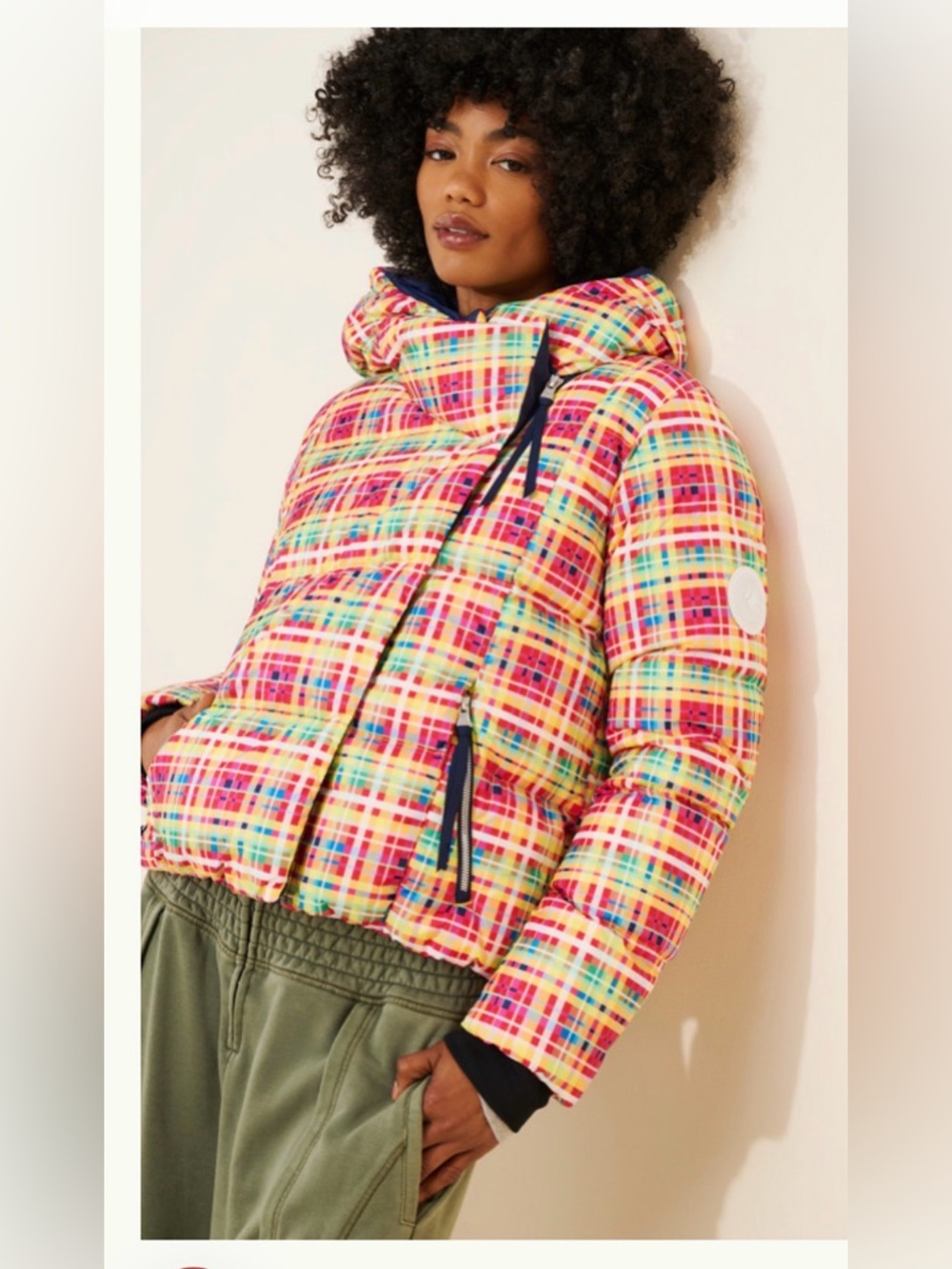 Obermeyer Calypso Down Puffer Jacket $399 women’s 2 Multi plaid